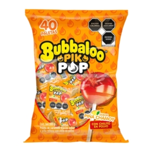 BUBBALOO PICK POP PIÑA CHAMOY X 40 UND