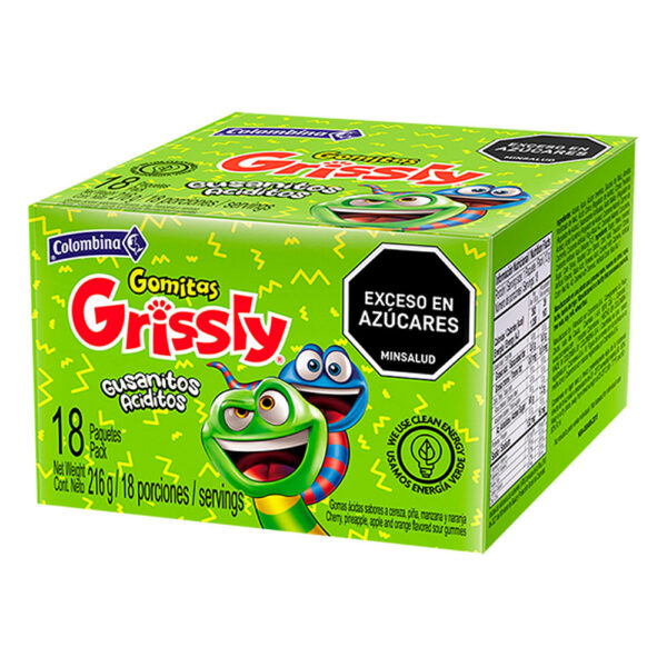GRISSLY GUSANOS ACIDITOS X18 UND