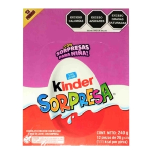 HUEVO KINDER SORPRESA NIÑA X 12 UND