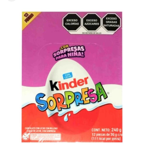 HUEVO KINDER SORPRESA NIÑA X 12 UND