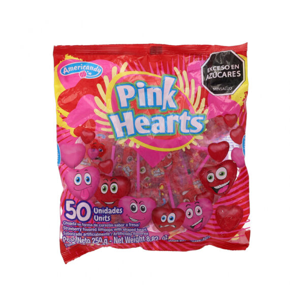 CHUPETA PINK HEARTS X50U