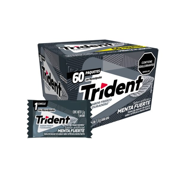 CHICLES TRIDENT MENTA FUERTE X60