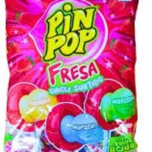 PIN POP CHICLE FRESA SURTIDO X24 UNI