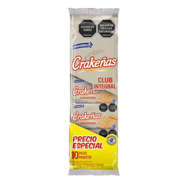 GALLETAS CRAKEÑAS CLUB INTEGRAL X 10 UND
