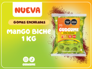 GOMAS ENCHILADAS GUDGUMI SABOR MANGO BICHE 1KG