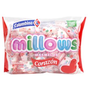 MASMELOS MILLOWS CORAZON INDIVIDUAL X 50UND (2259)
