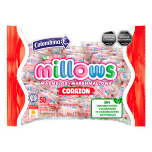 MASMELOS MILLOWS CORAZON INDIVIDUAL X 50UND (2259)