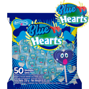 PINK HEART BLUE X 50UND (N1262)