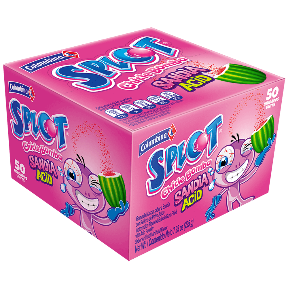 CHICLE SPLOT BOMBA SANDIA ACIDO X 50UND (12454)
