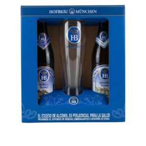 ESTUCHE CERVEZA HOFBRAU 2 CERVEZAS+VASO (517)